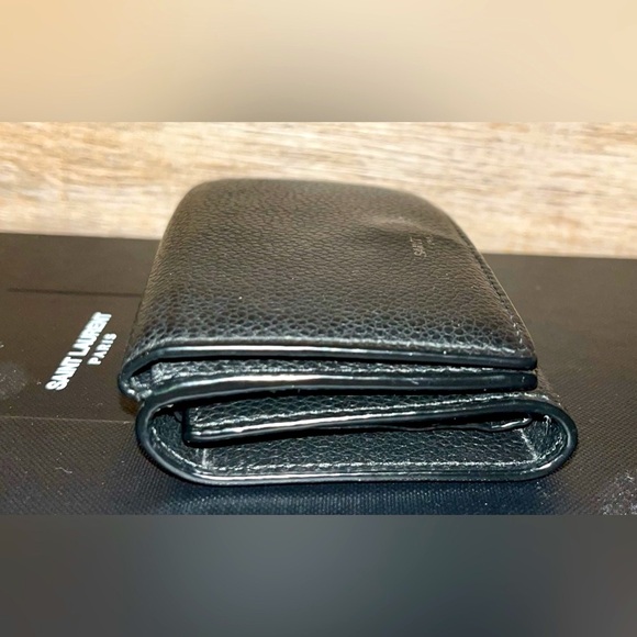 YSL Saint Laurent Authentic Trifold Leather Card Holder with Coin Compartment EC - Picture 4 of 8